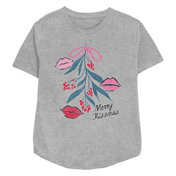 Women's Mistletoe Merry Kissmas Relaxed Fit Graphic Tee