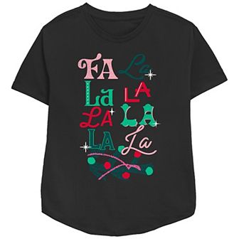 Women's Christmas Fa La La Relaxed Fit Graphic Tee
