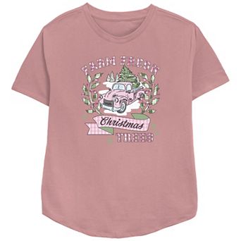 Women's Farm Fresh Christmas Trees Relaxed Fit Graphic Tee