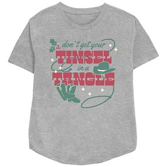 Women's Don't Get Your Tinsel In A Tangle Relaxed Fit Graphic Tee