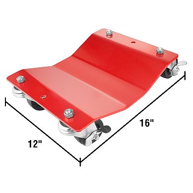 Pentagon Tools Set Of 4 Dollies With Casters, Red