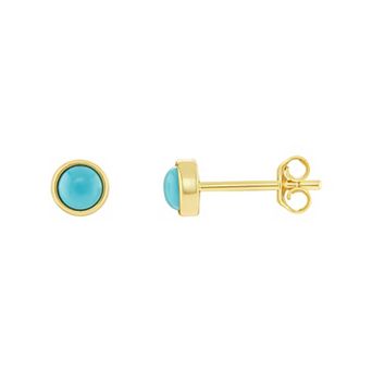 PRIMROSE Sterling Silver Simulated Turquoise Stud Earrings