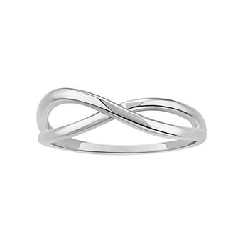 PRIMROSE Sterling Silver Polished Twist Band Ring