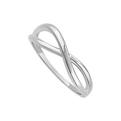 PRIMROSE Sterling Silver Polished Twist Band Ring