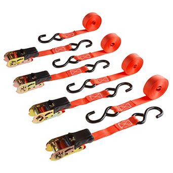 Stalwart 4-pack Of 15-foot Ratchet Tie Down Straps