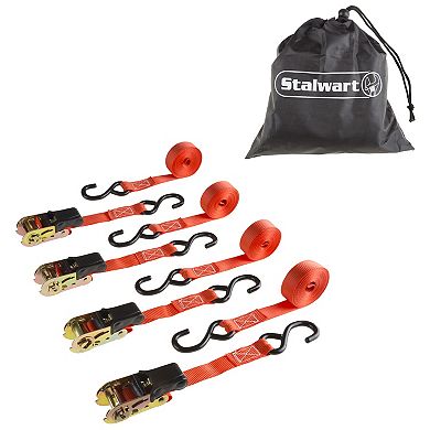 Stalwart 4-pack Of 15-foot Ratchet Tie Down Straps
