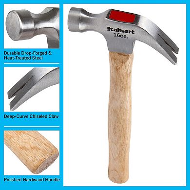 Stalwart 16-ounce Claw Hammer With Wood Handle