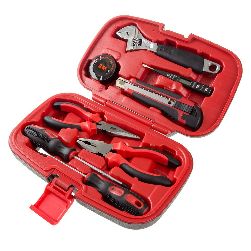 Stalwart 9-piece Household Hand Tools Set, Red
