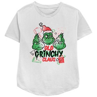 Women's Dr. Seuss Old Grinchy Claus Relaxed Fit Graphic Tee