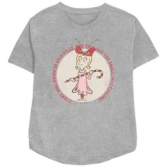 Women's Dr. Seuss Cindy Lou Who Stamp Relaxed Fit Graphic Tee