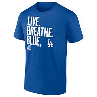 Men's Fanatics Los Angeles Dodgers World Series Participant Live Breathe Blue T-Shirt