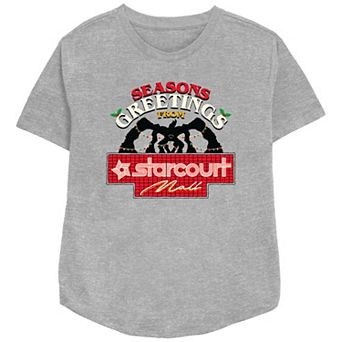 Women's Stranger Things Season's Greetings From Starcourt Mall Relaxed Fit Graphic Tee