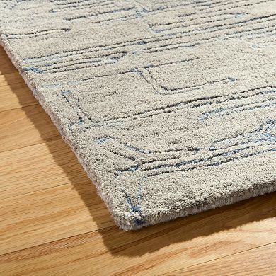 Town & Country Luxe Remi Abstract Line Art Handcrafted 100% Wool Area Rug