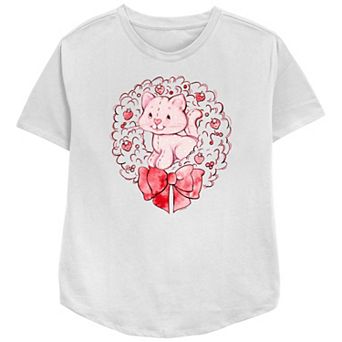 Women's Strawberry Shortcake Custard Wreath Relaxed Fit Graphic Tee