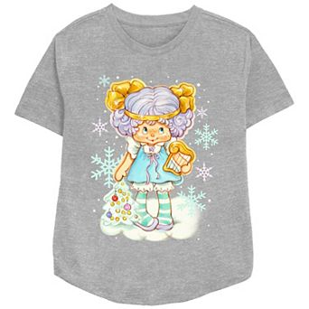 Women's Strawberry Shortcake Angel Cake Winter Wonderland Relaxed Fit Graphic Tee