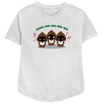 Women's Star Wars Jawa Christmas Carolers Relaxed Fit Graphic Tee