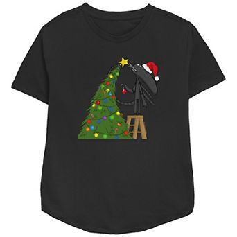 Women's Alien Xenomorph Christmas Ready Relaxed Fit Graphic Tee