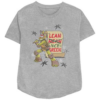 Women's Nickelodeon Teenage Mutant Ninja Turtles Michelangelo Lean Nice Green Relaxed Fit Graphic Tee