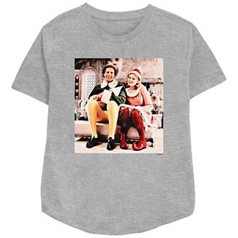 Women's Elf Buddy And Jovie Portrait Relaxed Fit Graphic Tee