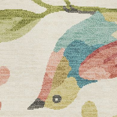 StyleHaven Fernanda Botanical Bird Cages Beige & Multi Indoor/Outdoor Washable Area Rug