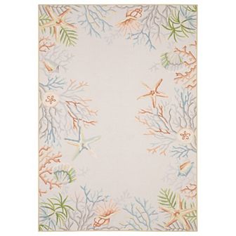 StyleHaven Fernanda Coastal Coral Beige & Multi Indoor/Outdoor Washable Area Rug