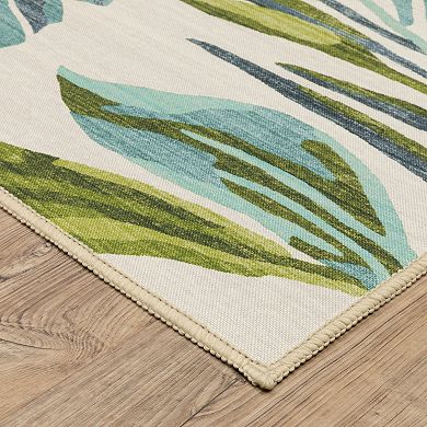 StyleHaven Fernanda Tropical Flamingo Beige & Multi Indoor/Outdoor Washable Area Rug