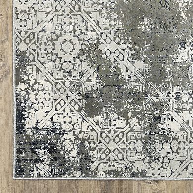 StyleHaven Griffin Distressed Traditional Ivory & Gray Area Rug