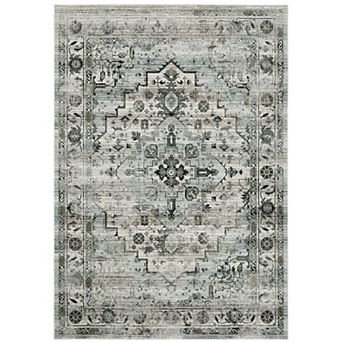 StyleHaven Griffin Distressed Traditional Gray & Blue Area Rug