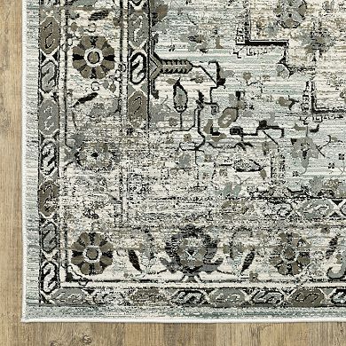 StyleHaven Griffin Distressed Traditional Gray & Blue Area Rug