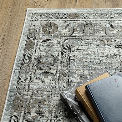 StyleHaven Griffin Distressed Traditional Gray & Blue Area Rug