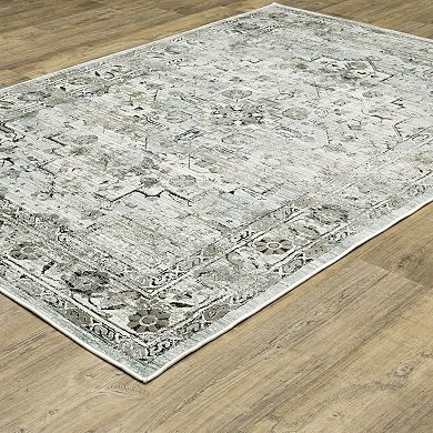 StyleHaven Griffin Distressed Traditional Gray & Blue Area Rug
