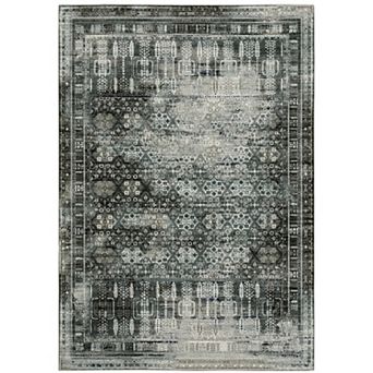 StyleHaven Griffin Distressed Traditional Charcoal & Gray Vintage Area Rug