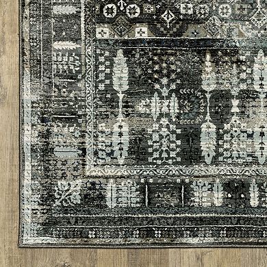 StyleHaven Griffin Distressed Traditional Charcoal & Gray Vintage Area Rug