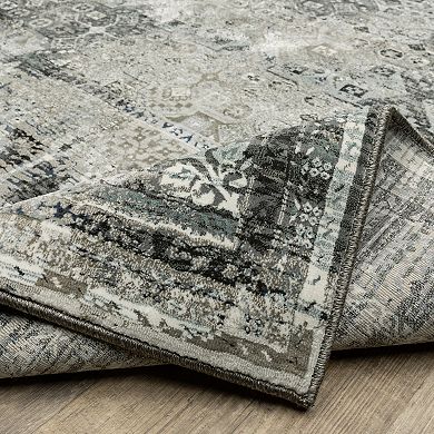 StyleHaven Griffin Distressed Traditional Charcoal & Gray Vintage Area Rug