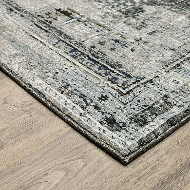 StyleHaven Griffin Distressed Traditional Charcoal & Gray Vintage Area Rug