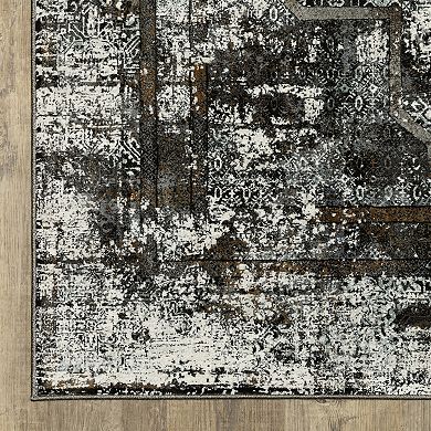 StyleHaven Griffin Distressed Traditional Charcoal & Gray Faded Design Area Rug