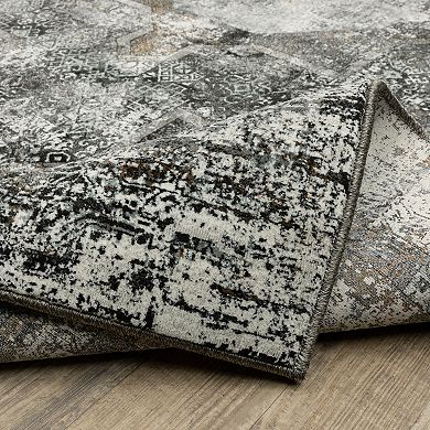 StyleHaven Griffin Distressed Traditional Charcoal & Gray Faded Design Area Rug