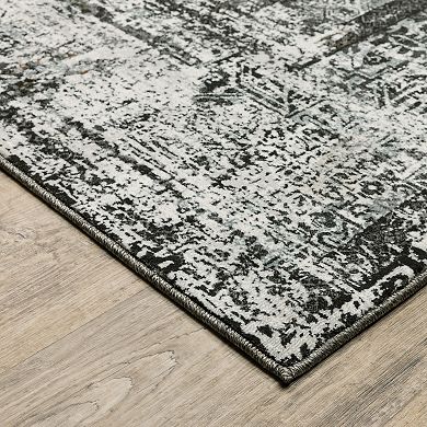 StyleHaven Griffin Distressed Traditional Charcoal & Gray Faded Design Area Rug