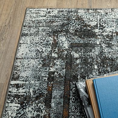 StyleHaven Griffin Distressed Traditional Charcoal & Gray Faded Design Area Rug