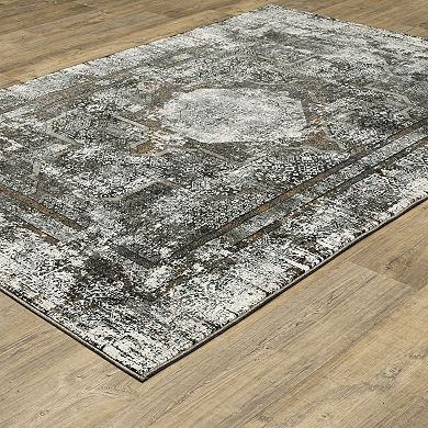 StyleHaven Griffin Distressed Traditional Charcoal & Gray Faded Design Area Rug