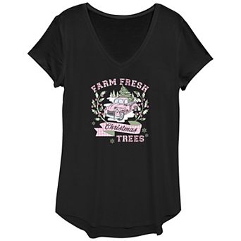 Women's Farm Fresh Christmas Trees Graphic Tee