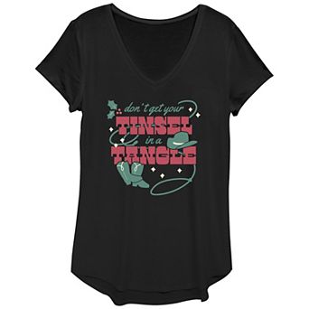Women's Don't Get Your Tinsel In A Tangle Graphic Tee