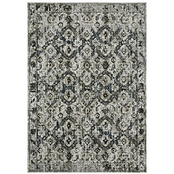 StyleHaven Griffin Distressed Traditional Charcoal & Gray Classic Pattern Area Rug