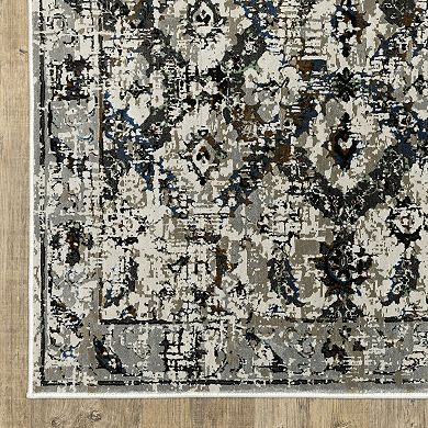 StyleHaven Griffin Distressed Traditional Charcoal & Gray Classic Pattern Area Rug