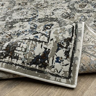 StyleHaven Griffin Distressed Traditional Charcoal & Gray Classic Pattern Area Rug