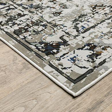 StyleHaven Griffin Distressed Traditional Charcoal & Gray Classic Pattern Area Rug