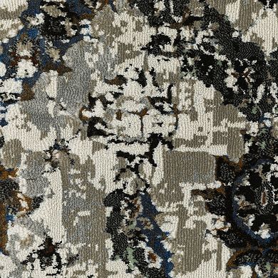 StyleHaven Griffin Distressed Traditional Charcoal & Gray Classic Pattern Area Rug