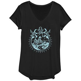 Women's Christmas Scene Ornament Graphic Tee