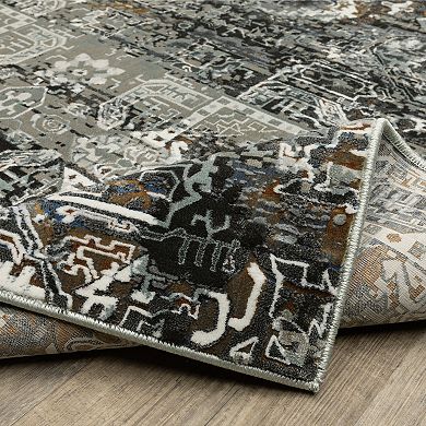 StyleHaven Griffin Distressed Traditional Charcoal / Multi Area Rug