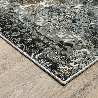 StyleHaven Griffin Distressed Traditional Charcoal / Multi Area Rug